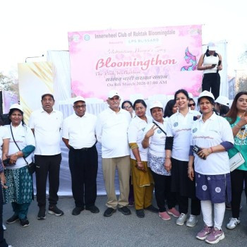 On the occasion of International Women’s Day, the Inner Wheel Club of Rohtak Blooming Dale, in collaboration with LPS Bossard, organized the “Bloomingthon Walkathon” at Subhash Chowk.